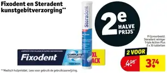 Kruidvat Fixodent en Steradent kunstgebitverzorging aanbieding