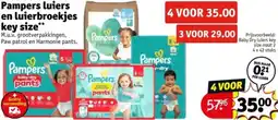 Kruidvat Pampers luiers en luierbroekjes key size aanbieding