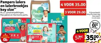 Kruidvat Pampers luiers en luierbroekjes key size aanbieding