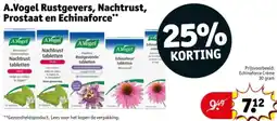 Kruidvat A.Vogel Rustgevers, Nachtrust, Prostaat en Echinaforce aanbieding