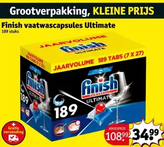 Kruidvat Finish vaatwascapsules Ultimate aanbieding