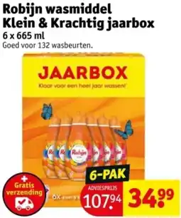 Kruidvat Robijn wasmiddel Klein & Krachtig jaarbox aanbieding