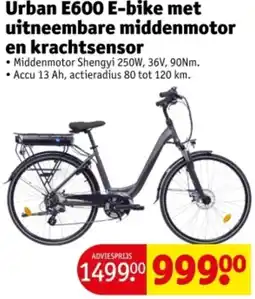 Kruidvat Urban E600 E-bike met uitneembare middenmotor en krachtsensor aanbieding