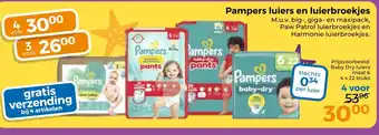 Trekpleister Pampers luiers en luierbroekjes aanbieding