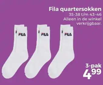 Trekpleister Fila quartersokken aanbieding