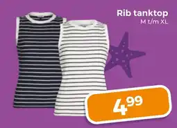 Trekpleister Rib tanktop aanbieding