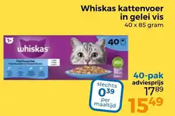 Trekpleister Whiskas kattenvoer in gelei vis aanbieding