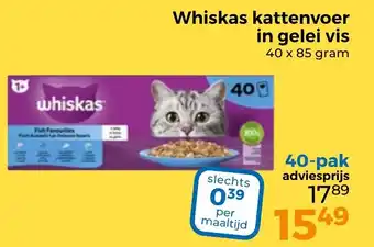 Trekpleister Whiskas kattenvoer in gelei vis aanbieding