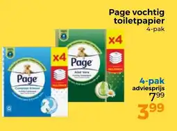 Trekpleister Page vochtig toiletpapier aanbieding