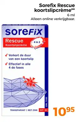 Trekpleister Sorefix Rescue koortslipcrème aanbieding