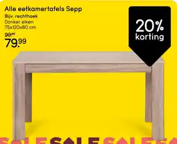 Leen Bakker Alle eetkamertafels Sepp aanbieding