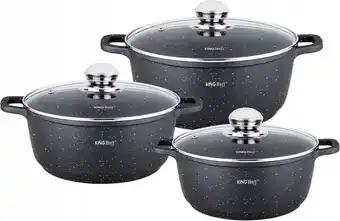 Bol.com Kinghoff 1606 - Braadpannen set - 6 delig - marmeren coating aanbieding