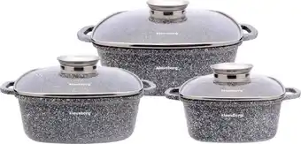 Bol.com Klausberg 7534 - pannenset - Keramisch - marmer - met Aromaknop- 20/24/28 cm aanbieding