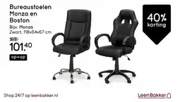 Leen Bakker Bureaustoelen Monza en Boston aanbieding