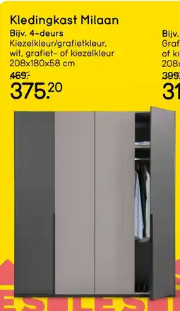 Leen Bakker Kledingkast Milaan aanbieding