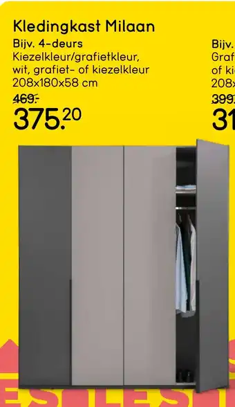 Leen Bakker Kledingkast Milaan aanbieding
