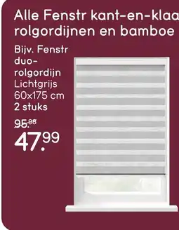 Leen Bakker Fenstr duo rolgordijn Lichtgrijs aanbieding