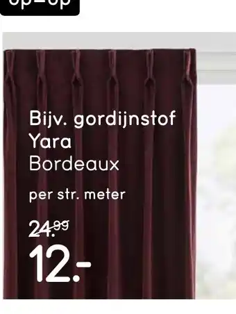 Leen Bakker Gordijnstof Yara Bordeaux aanbieding