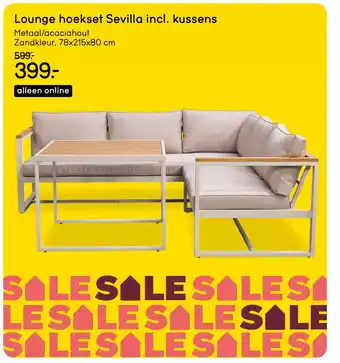 Leen Bakker Lounge hoekset Sevilla incl. kussens aanbieding