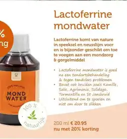 De Rode Pilaren Lactoferrine mondwater aanbieding