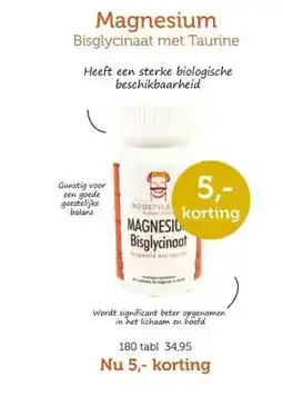 De Rode Pilaren Magnesium Bisglycinaat met Taurine aanbieding