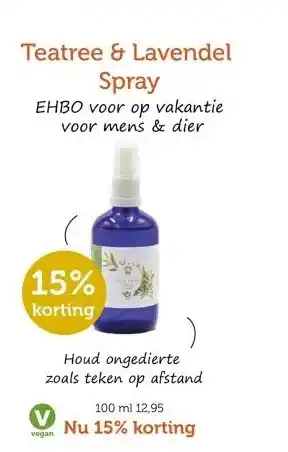 De Rode Pilaren Teatree & Lavendel Spray aanbieding