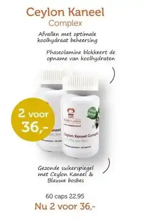 De Rode Pilaren Ceylon Kaneel Complex aanbieding