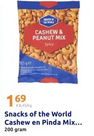Action Snacks of the World Cashew en Pinda Mix... aanbieding