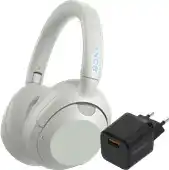 Coolblue Sony ULT Wear Wit + BlueBuilt Quick Charge Oplader met Usb A Poort 18W Zwart aanbieding