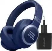 Coolblue JBL Live 770NC Blauw + BlueBuilt Quick Charge Oplader met Us aanbieding
