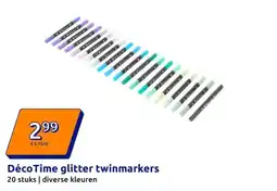Action Déco Time glitter twinmarkers aanbieding