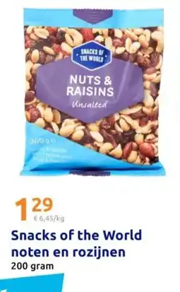 Action Snacks of the World noten en rozijnen 200 gram aanbieding