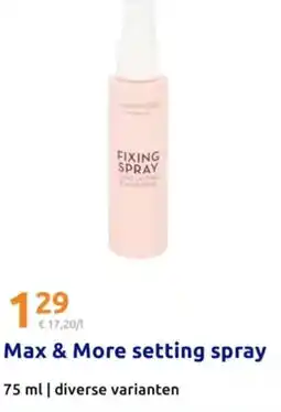 Action Max & More setting spray aanbieding