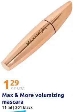 Action Max & More volumizing mascara aanbieding