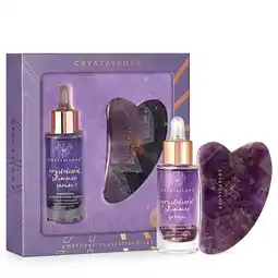 Douglas Crystallove Amethyst crystalized set: serum + gua sha aanbieding