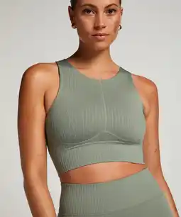 Hunkemoller Hunkemöller HKMX naadloze Sport bh Level 2 Groen aanbieding
