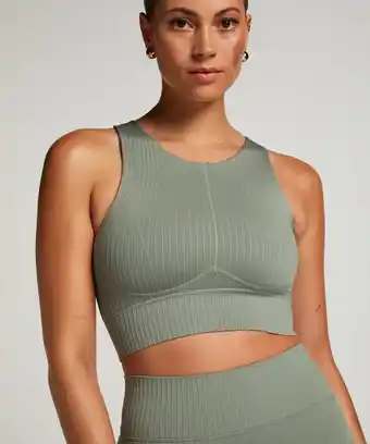 Hunkemoller Hunkemöller HKMX naadloze Sport bh Level 2 Groen aanbieding