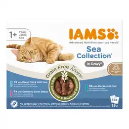 Zooplus Dubbelpak: 24x85g IAMS Advanced Nutrition Grain Free Sea Collection in Sauce nat kattenvoer aanbieding
