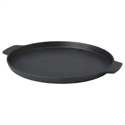 IKEA Zwarte gietijzeren pizzapan met handgrepen, ideaal om te grillen en te bakken aanbieding