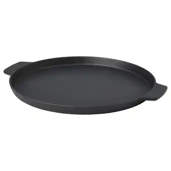 IKEA Zwarte gietijzeren pizzapan met handgrepen, ideaal om te grillen en te bakken aanbieding