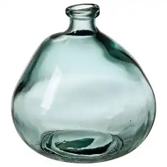 IKEA Groene glazen vaas, ronde vorm, gerecycled materiaal, glad design aanbieding