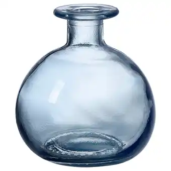 IKEA Blauwe vaas van gerecycled glas met ronde vorm en bubbeltextuur aanbieding