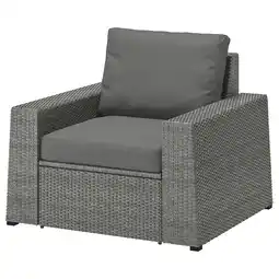IKEA SollerÖn grijze tuinstoel met kussens, rieten design, modulaire zitting aanbieding
