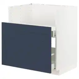 IKEA Blauwe keukenkast met wit ladefront, modern design aanbieding