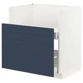 IKEA Blauwe keukenkast met wit ladefront, modern design aanbieding