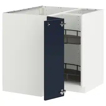IKEA Witte metod keukenhoekkast met blauwe deur, verstelbare legplanken aanbieding