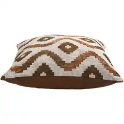 Leen Bakker Sierkussen Moritz - écru/bruin - 45x45 cm - Leen Bakker aanbieding