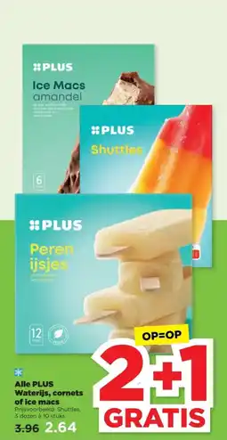 PLUS Alle PLUS Waterijs, cornets of ice macs aanbieding