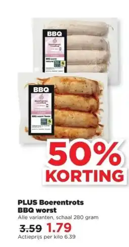 PLUS PLUS Boerentrots BBQ worst aanbieding