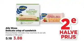 PLUS Alle Wasa Delicate crisp of sandwich aanbieding